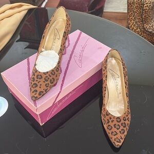 Leopard Suede Shoes Size 7.5 M